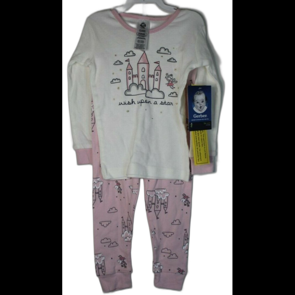 PJ Set Gerber 24M CASTLE SNUG Top and Bottom 24 - 28 lbs Infant Toddler Kids